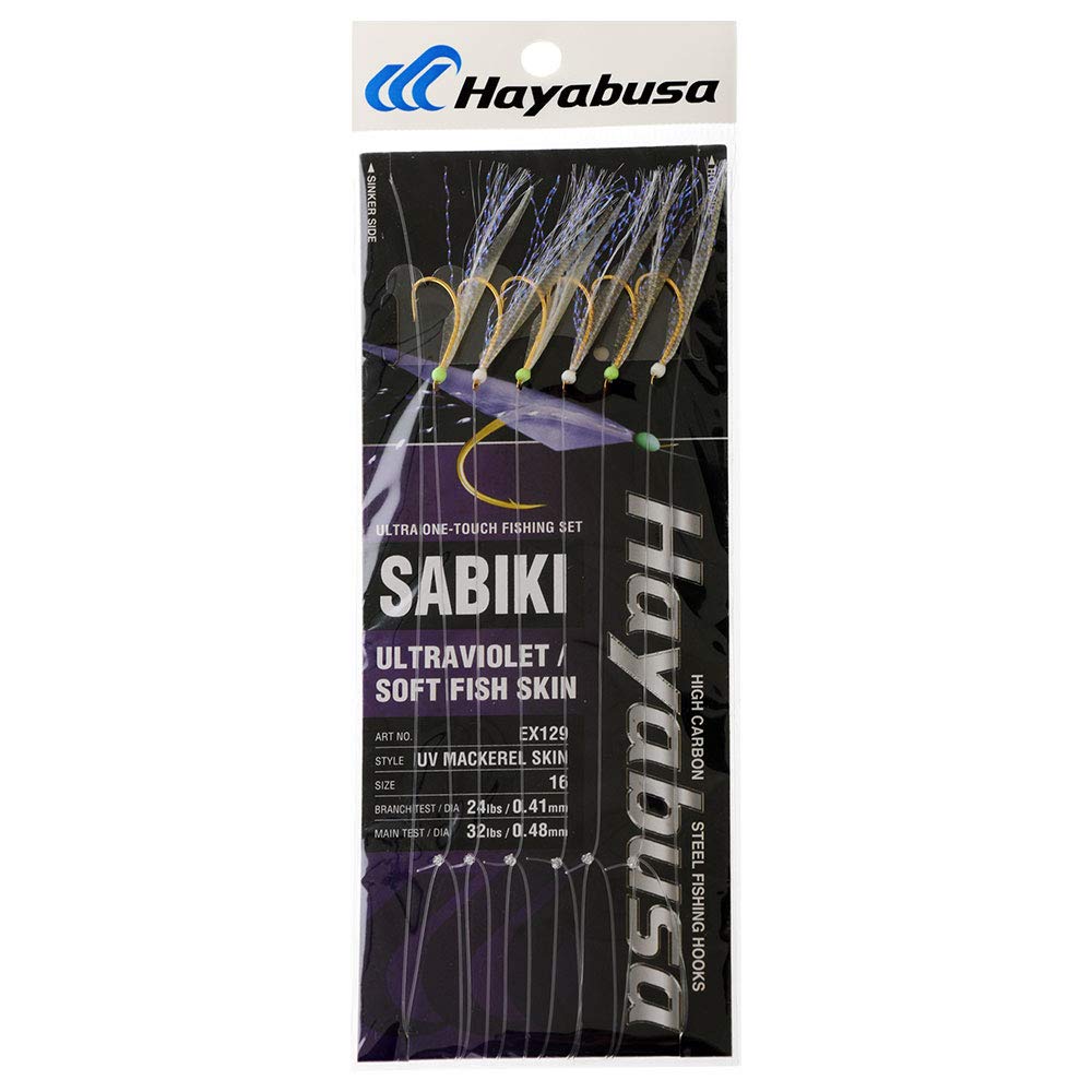 Hayabusa EX129 UV Mackerel Skin 6-Hook Sabiki Rig (16)