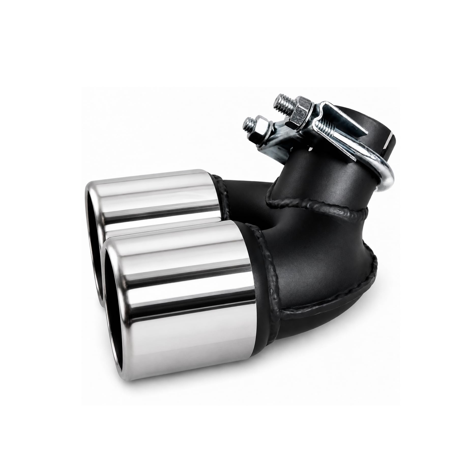 CARTUNER Auspuffblende Doppelendrohr 2x60mm in Sportauspuff Optik für Fortwo Modelle Typ 450 bis Baujahr 04/2007