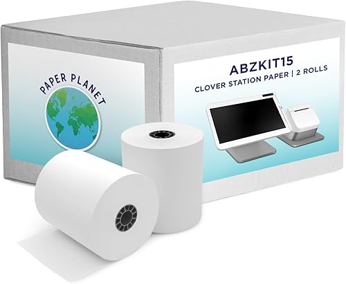Paper Planet - Papel térmico para trébol POS impresora térmica de estación de trébol Rollos de papel de recibo de tarjetas de crédito para trébol