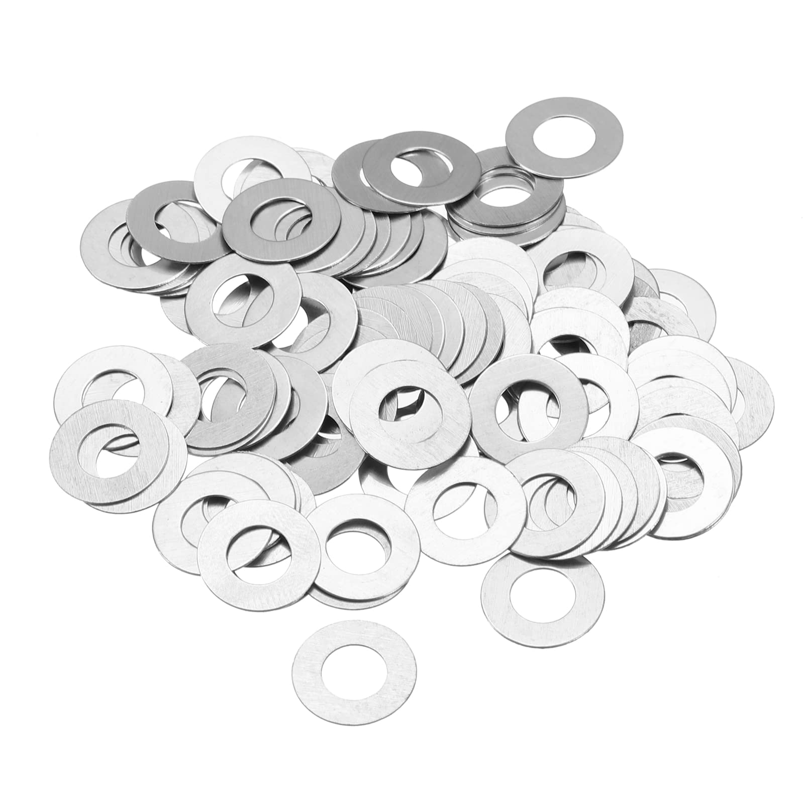 uxcell M6 304 Stainless Steel Flat Washers, 100pcs 6x12x0.1mm Ultra Thin Flat Spacers for Screw Bolt, Electronic Repair, Automotive