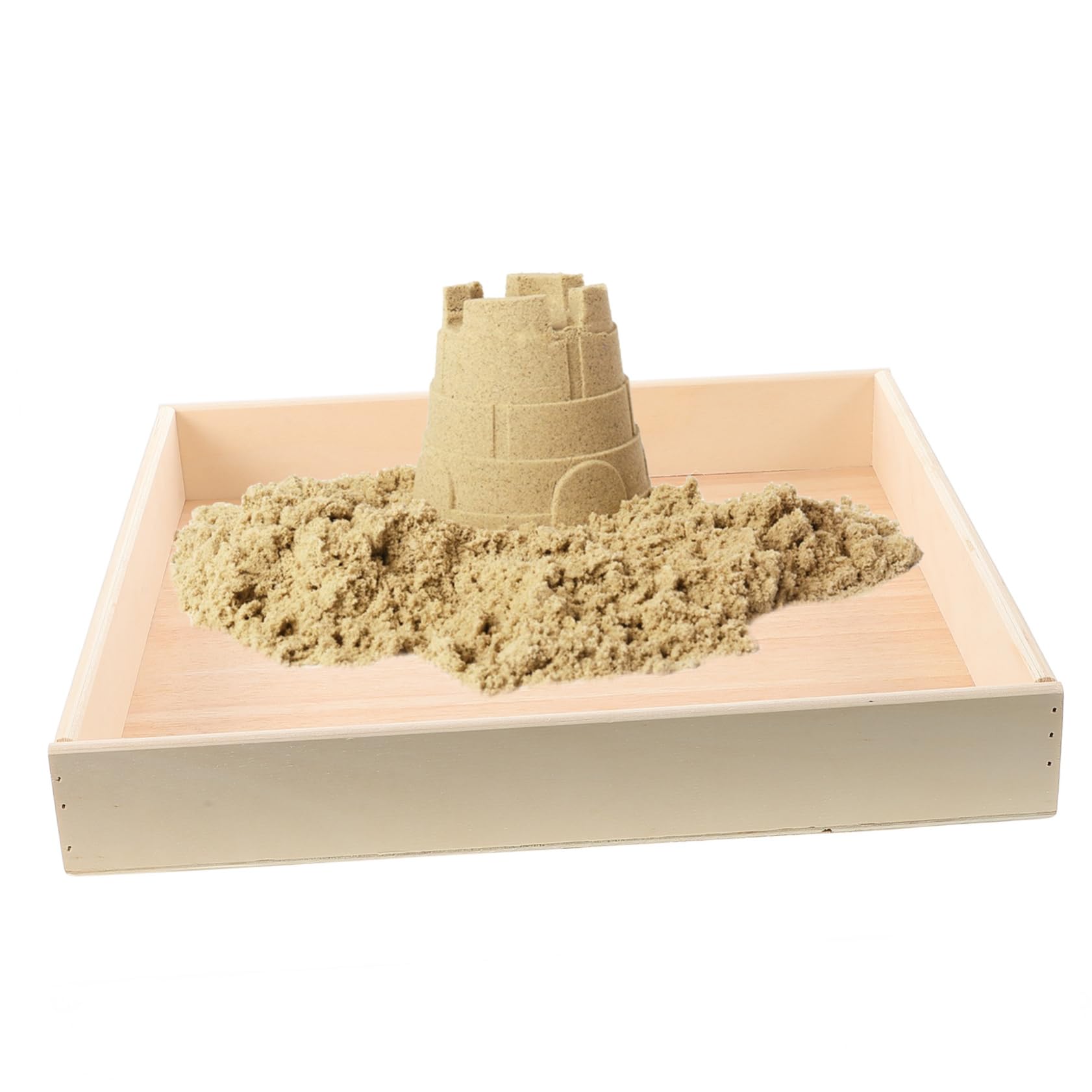 Bandeja de Arena Portátil de Madera Beige para Niños