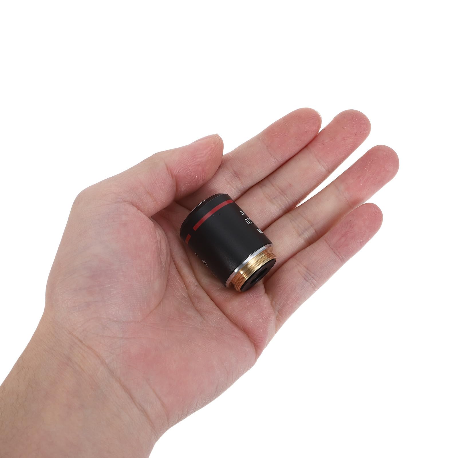 Tofficu Objetivo de Microscopio Biológico 4X Apertura Numérica 0,10 en Cobre Negro para Educación y Histología Alta Resolución y Distancia de Trabajo Óptima