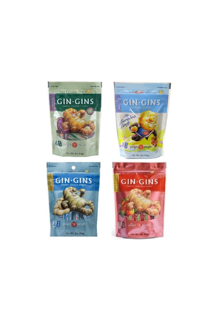 Buy Gluten Free Vegan Ginger Candy 4 Flavor Variety Bundle (1) Gin