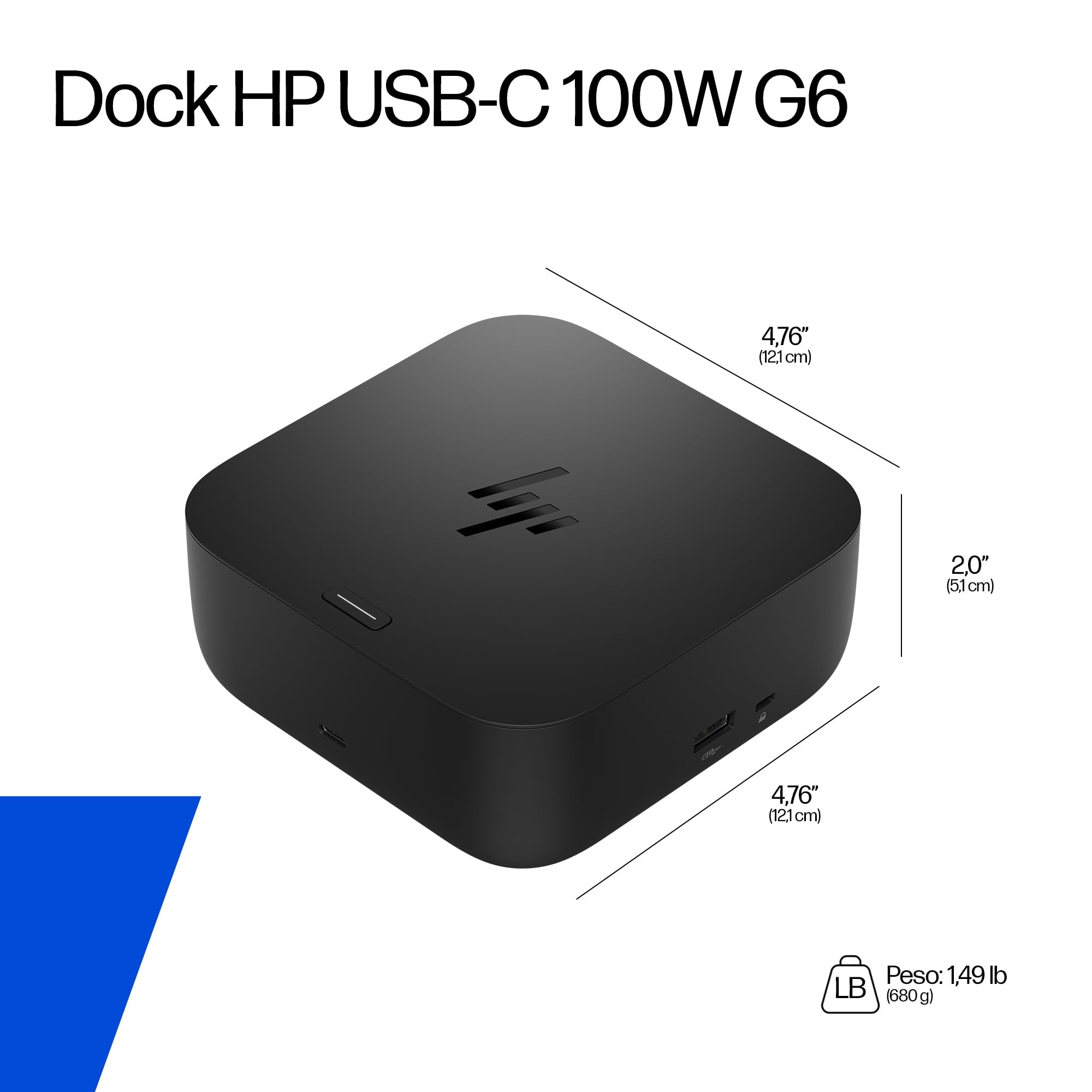 HP USB-C 100W G6 Dock Clr Bx w/Cbl ITL - Abba (Amazon Only)