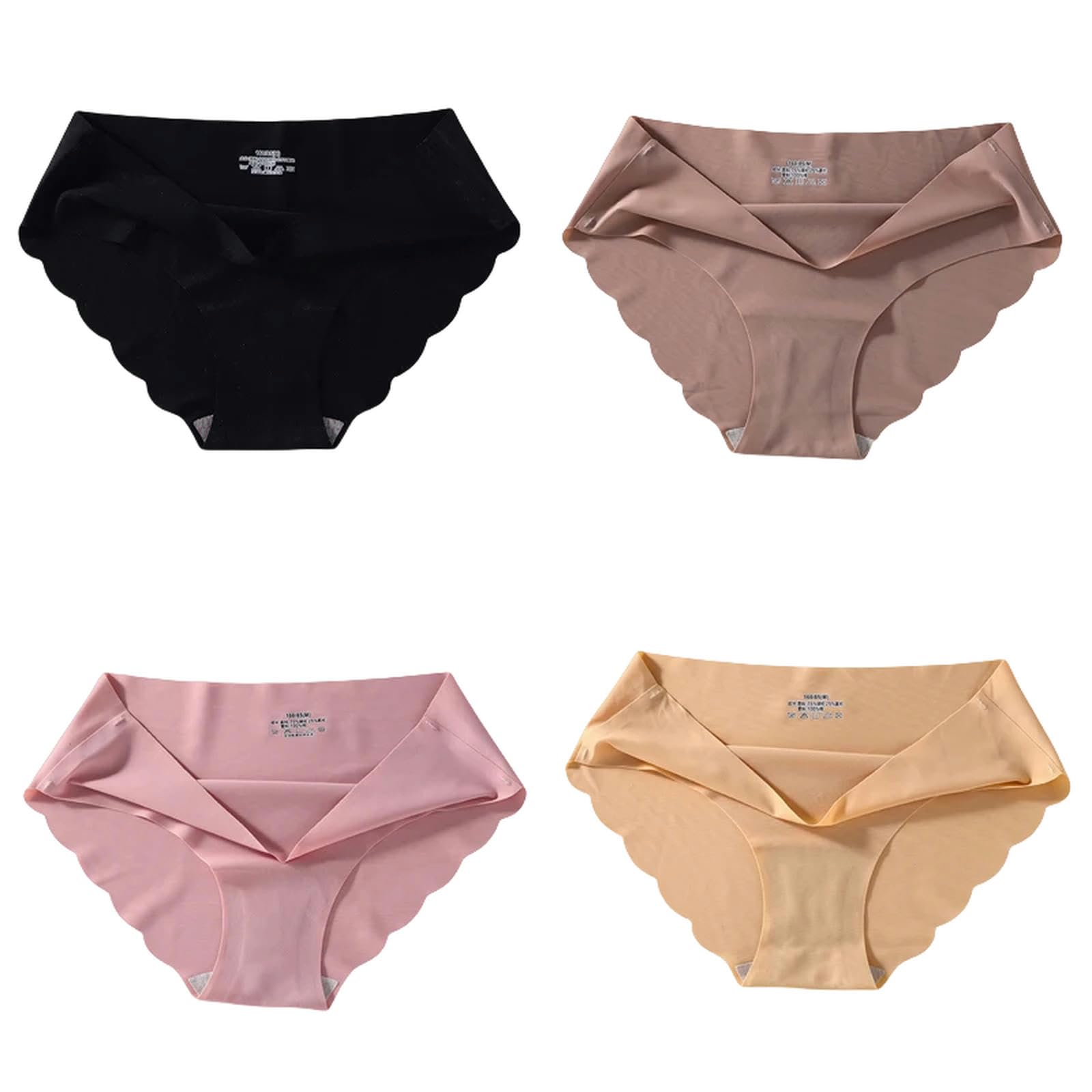 Unterhosen Damen 4pcs Nahtlose Seidenbekenntnisse Sexy Höschen Für Frauen Mittlere Taille Bequeme Mädchen Seidenjanty Weibliche Underpants Frau Dessous Dessous-Set 10-l