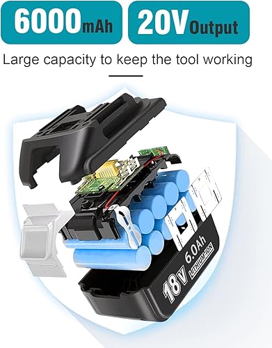 Miniatura 2 de Paquete de 4 baterías de repuesto de 18 voltios para Makita 18V BL1860B, LXT iones de litio de 6.0 Ah de ultra alta capcaity compatible con batería
