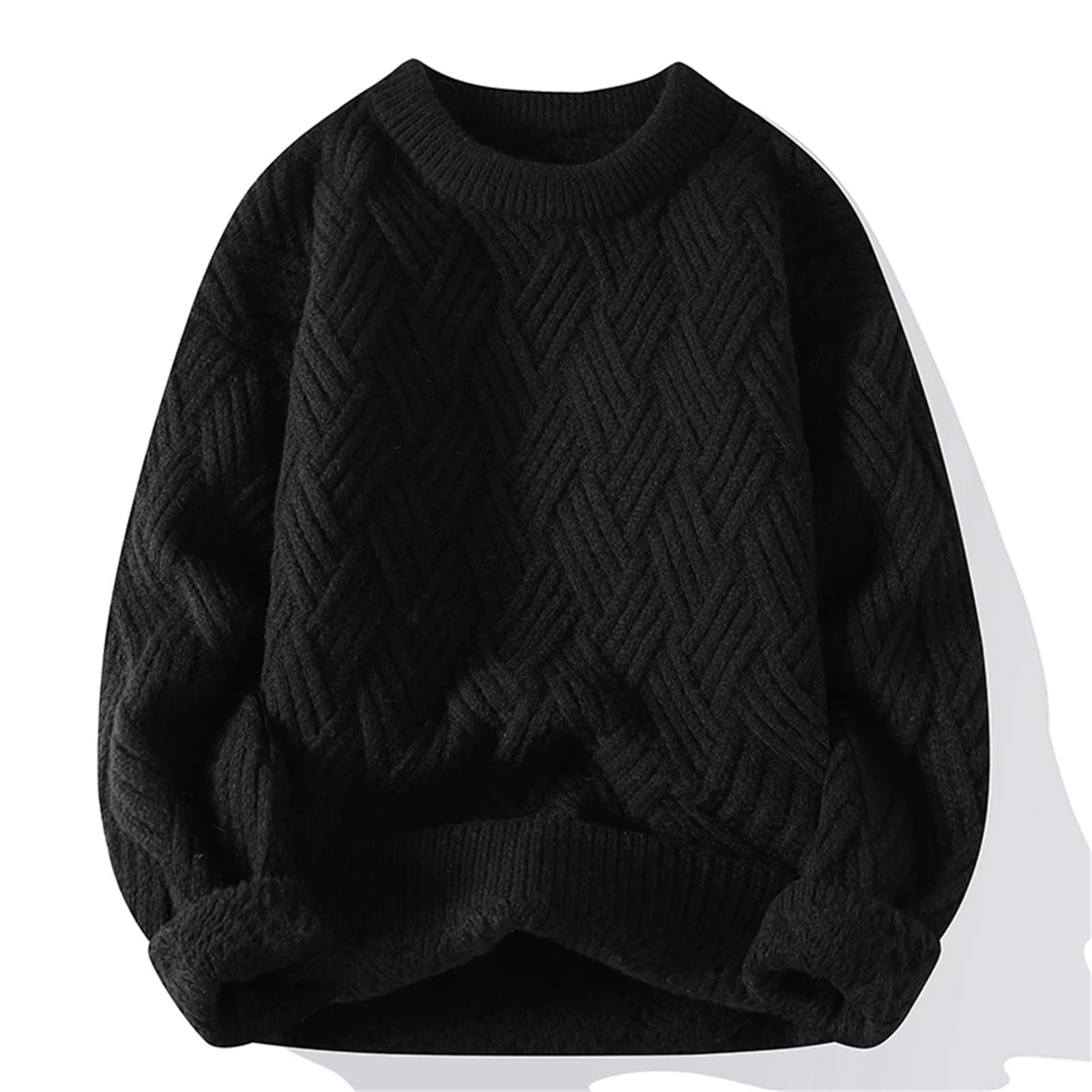 Pullover da uomo autunno e inverno O-collo tinta unita sciolto e confortevole lavorato a maglia casual street maglione caldo per gli uomini