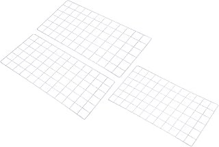 PATIKIL 24"x12" Wire Grid Panel, 3 Pack Wall Grid Decorative Panels Board Photo Pictures Display Decor Hanging Organizer for Home Office, White