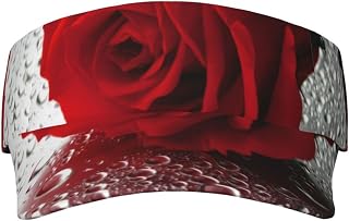 BHCASE Red Rose Flower Adult Sunshade Empty Top Hat : Durable and Stylish. Empty Top Design, Not Stuffy and Does Not Affect The Hair