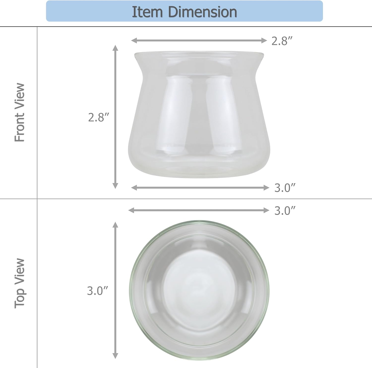 EIKS Set of 2 Borosilicate Glass Cups, 6 oz Capacity