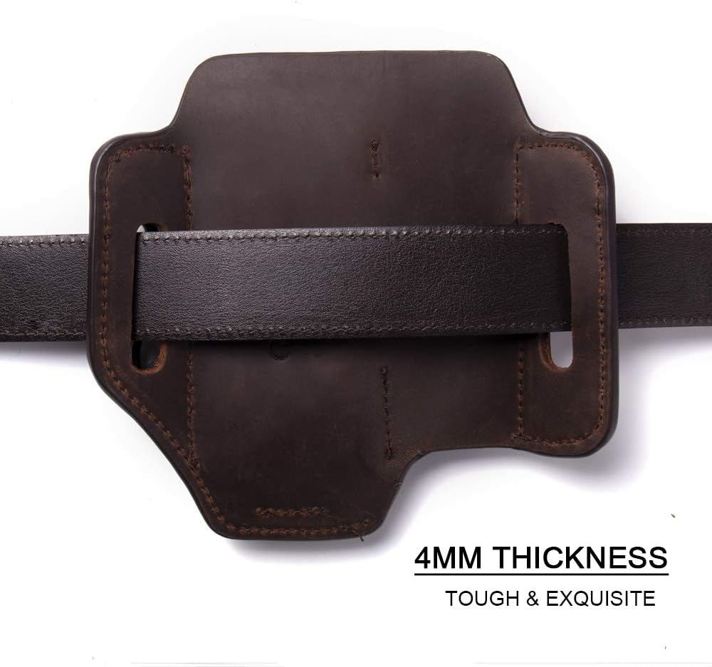 Gentlestache Multitool Belt Sheath, EDC Leather Belt Organizer, Belt Holder with Multitool Pouch, Flashlight Holder, Pen Holder and Keychain Clip, Practical EDC Belt Pouch for Men - Image 7