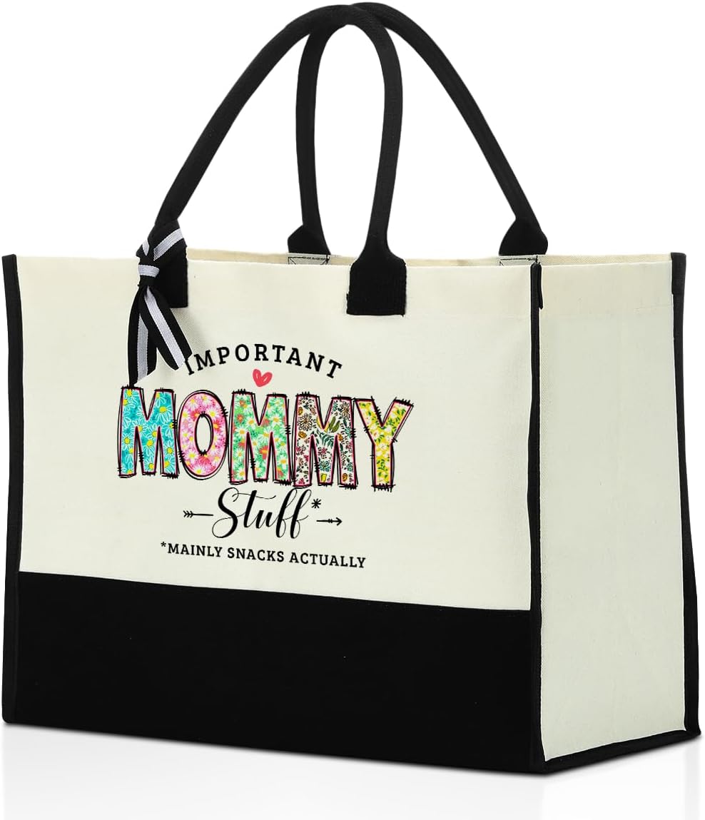 Mom Aunt Mother in Law Christmas Birthday Gifts Mother Gifts Tote Bag for Women Mommy Canvas Shopping Grocery Bag