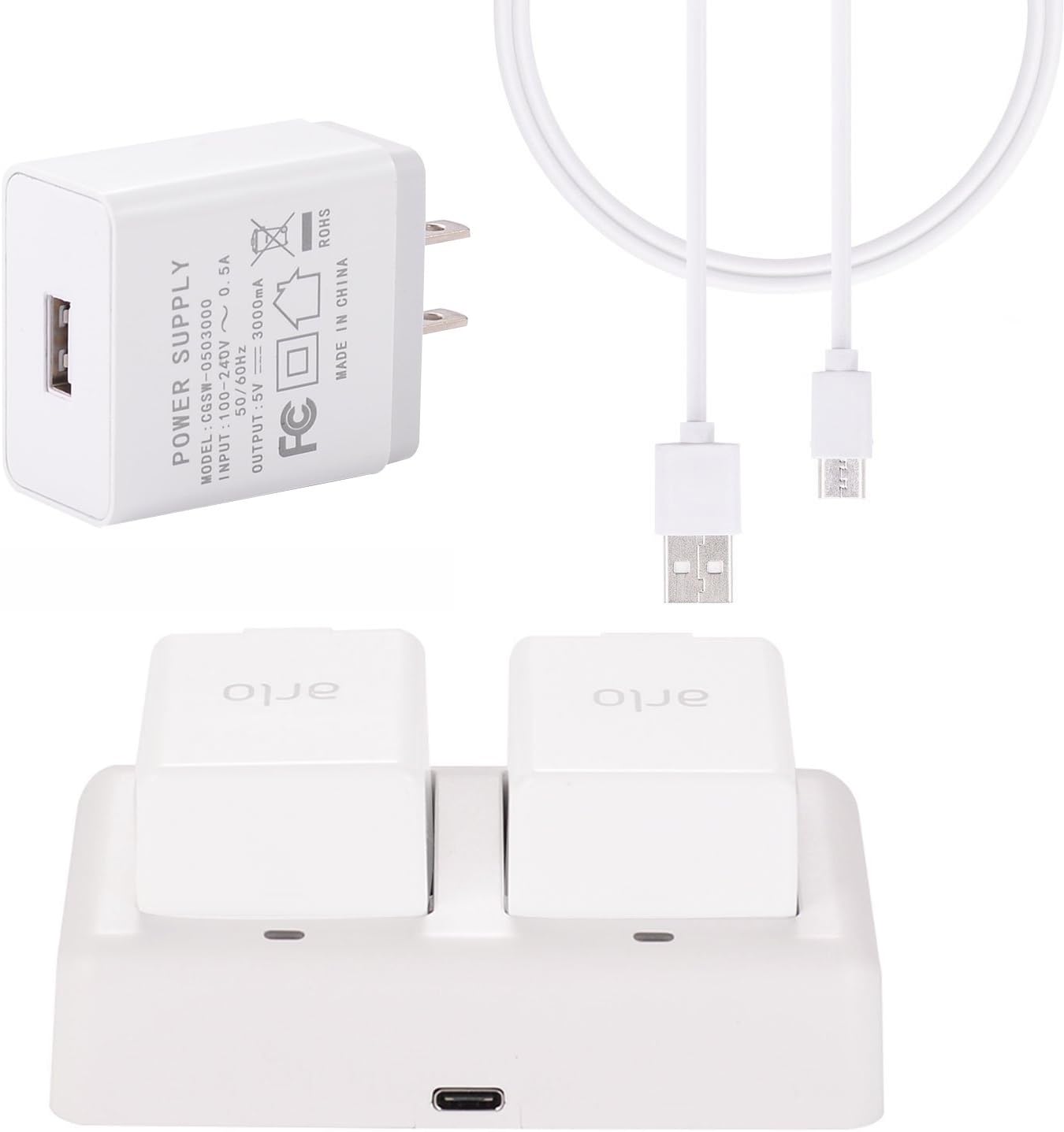Arlo Battery Charger Station for Arlo Pro,Arlo Pro 2, Arlo Go,Fast Dual Batteries Charging Dock Station for Arlo Rechargeable Battery