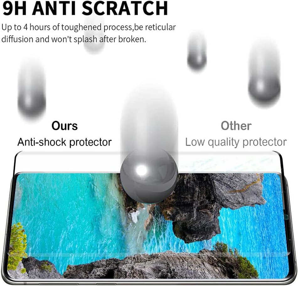 Arshek [2+2 Pack] Screen Protector for Samsung Galaxy Note 20 Ultra/Note Ultra 5G, 9H Tempered Glass, Ultrasonic Fingerprint Compatible, 3D Curved, HD Clear, Bubble-Free Glass