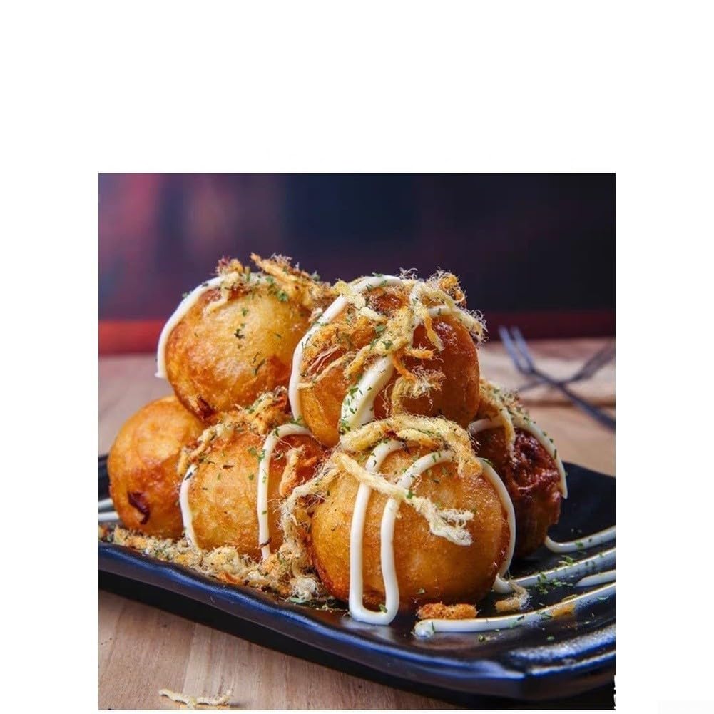 Padella Takoyaki 12 Fori in Alluminio - Tegame Antiaderente Fisico per Snack Giapponesi e Burger su Fuoco a Gas 39x28cm(C)
