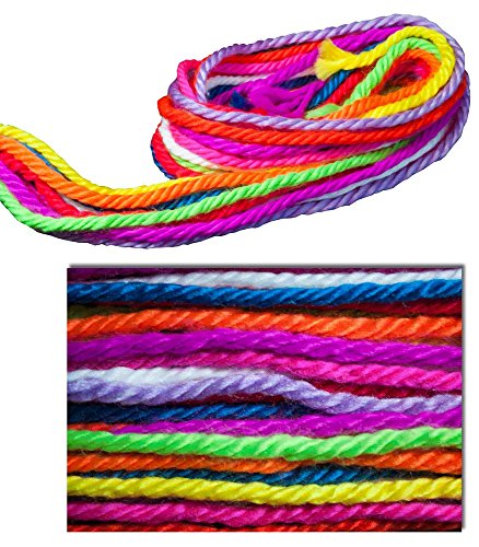 PACON PAC52610 Trait-tex Art Yarn, Neon Colors & White, 50', 10 Strands image 3