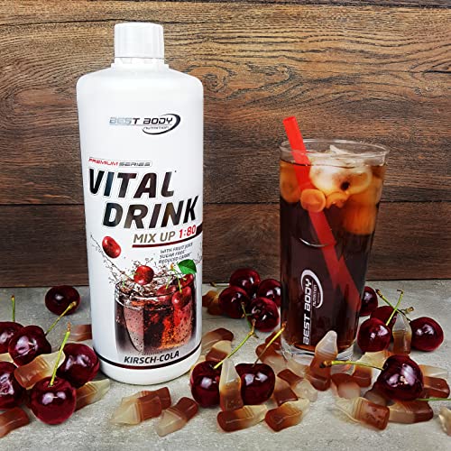 Best Body Nutrition Vital Drink ZEROP® - Kirsch-Cola, Original Getränkekonzentrat - Sirup - zuckerfrei, 1:80 ergibt 80 Liter Fertiggetränk, 1000 ml (Packung mit 2)