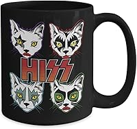 Vista 3 de Hiss Cat Kiss Rock Band - Taza de café con pintura facial