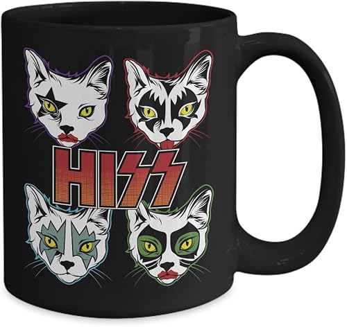 Miniatura 3 de Hiss Cat Kiss Rock Band - Taza de café con pintura facial