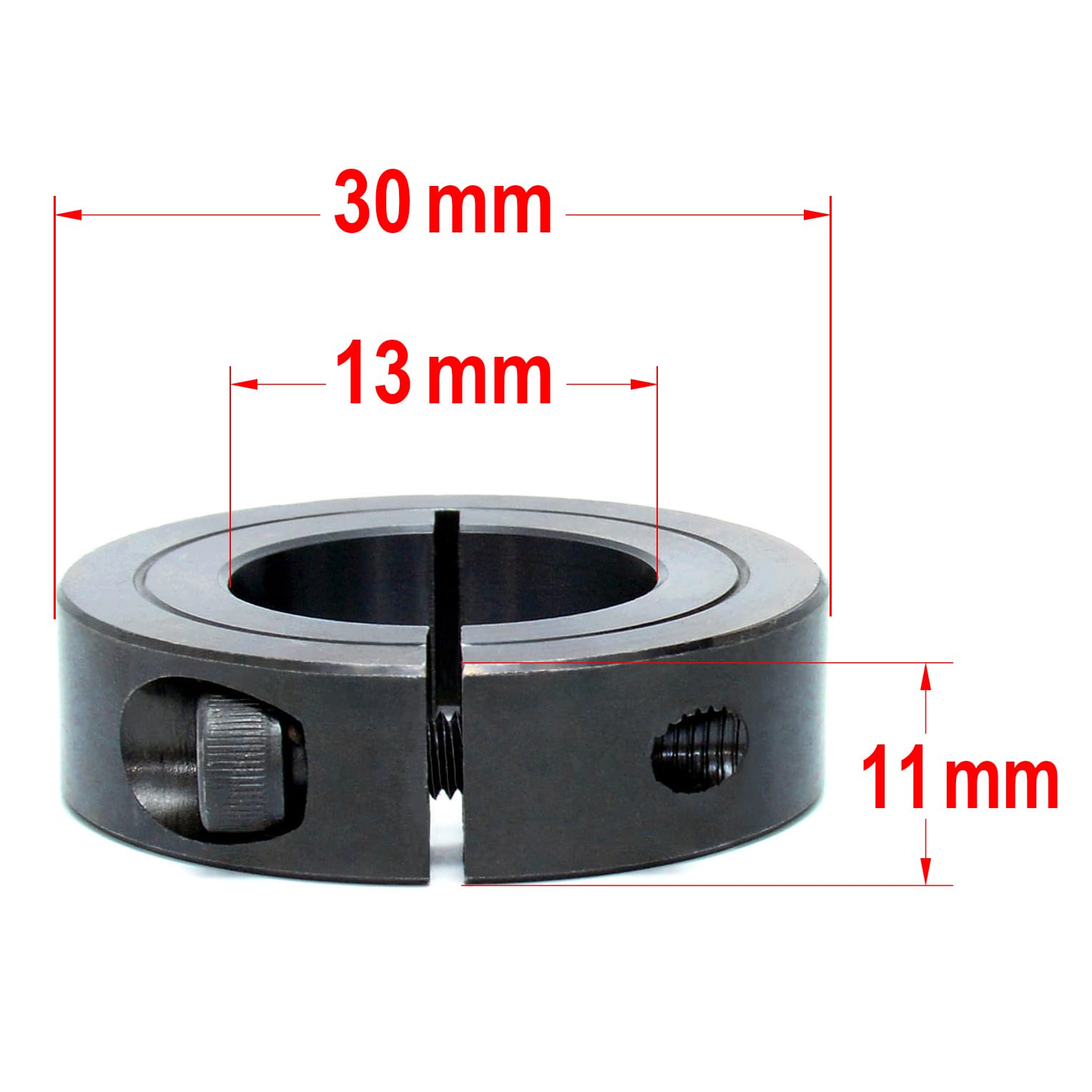 AUZHU- SCM - Metric - Steel semi-Split Shaft Collars Fixing Rings Set Collars Quick Release locating Rings Stop Ring Throat clamp Snap Ring Retaining Ring Clamping Elements Size: ID 13 mm - OD 30 mm