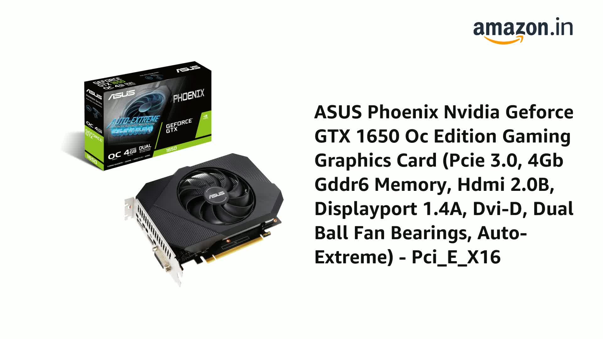 Amazon.in: Buy ASUS Phoenix NVIDIA GeForce GTX 1650 OC Edition