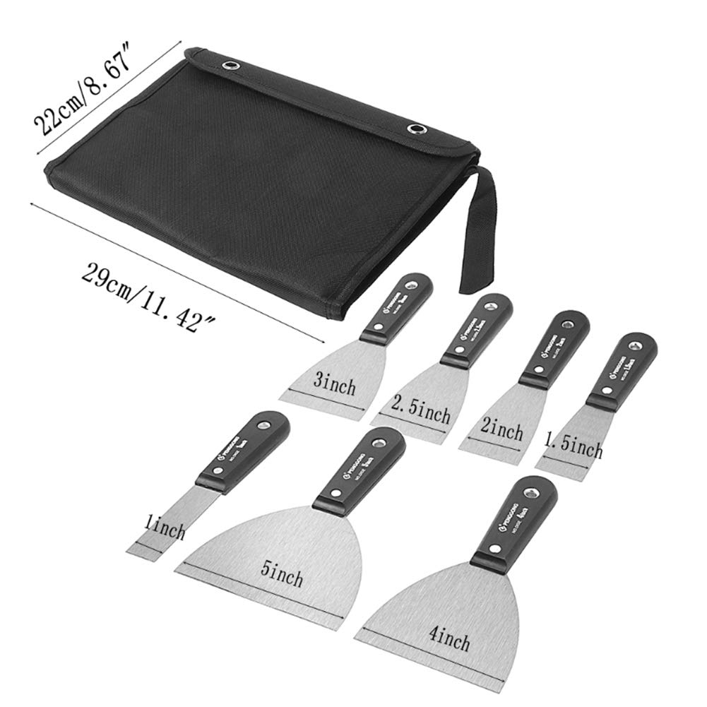 6 Pcs Spatule Inox, Couteau Enduire Acier Inoxydable Couteaux Spackle Avec Manche En Plastique Spatule Bricolage Enduit Avec Trou De Suspension Pour Masticage Enlever Papier Peint 90806212