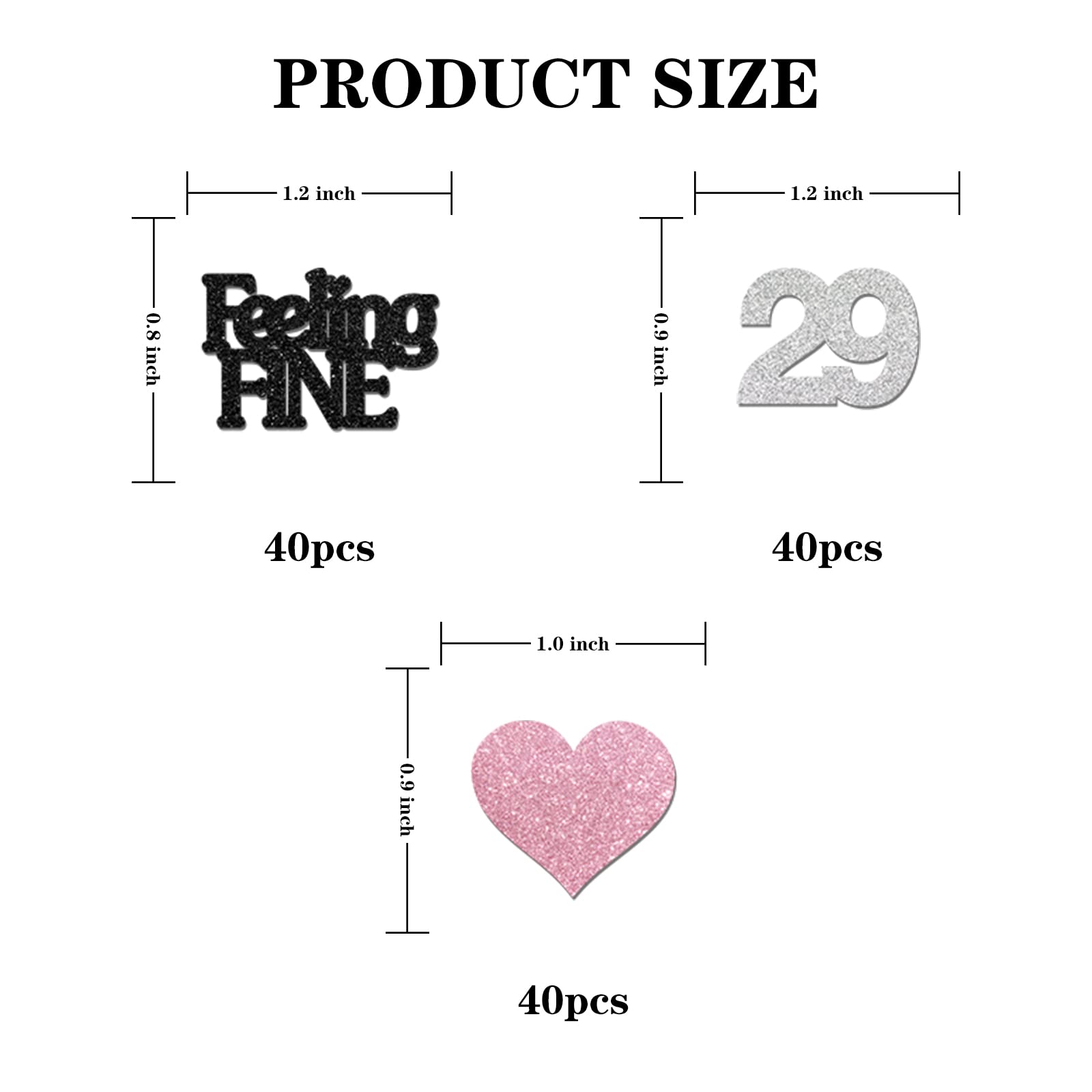 Rose Gold 29 Confetti - 200pcs Glitter Birthday Number Decorations For Tables