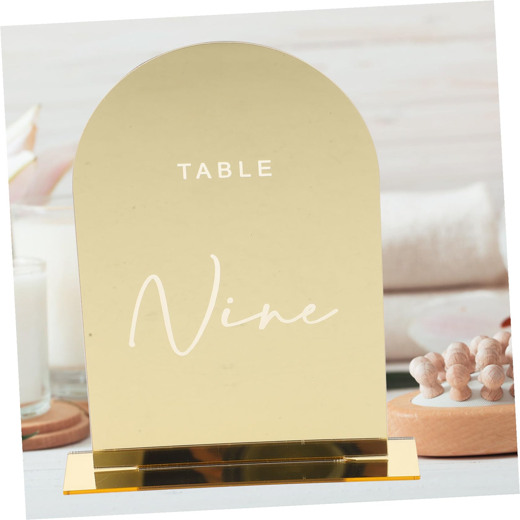 Goldene Acryl Tischkarten für Hochzeit 10stücke Leicht und Formbeständig mit Filigranen Details für Jubiläen und Festliche Anlässe
