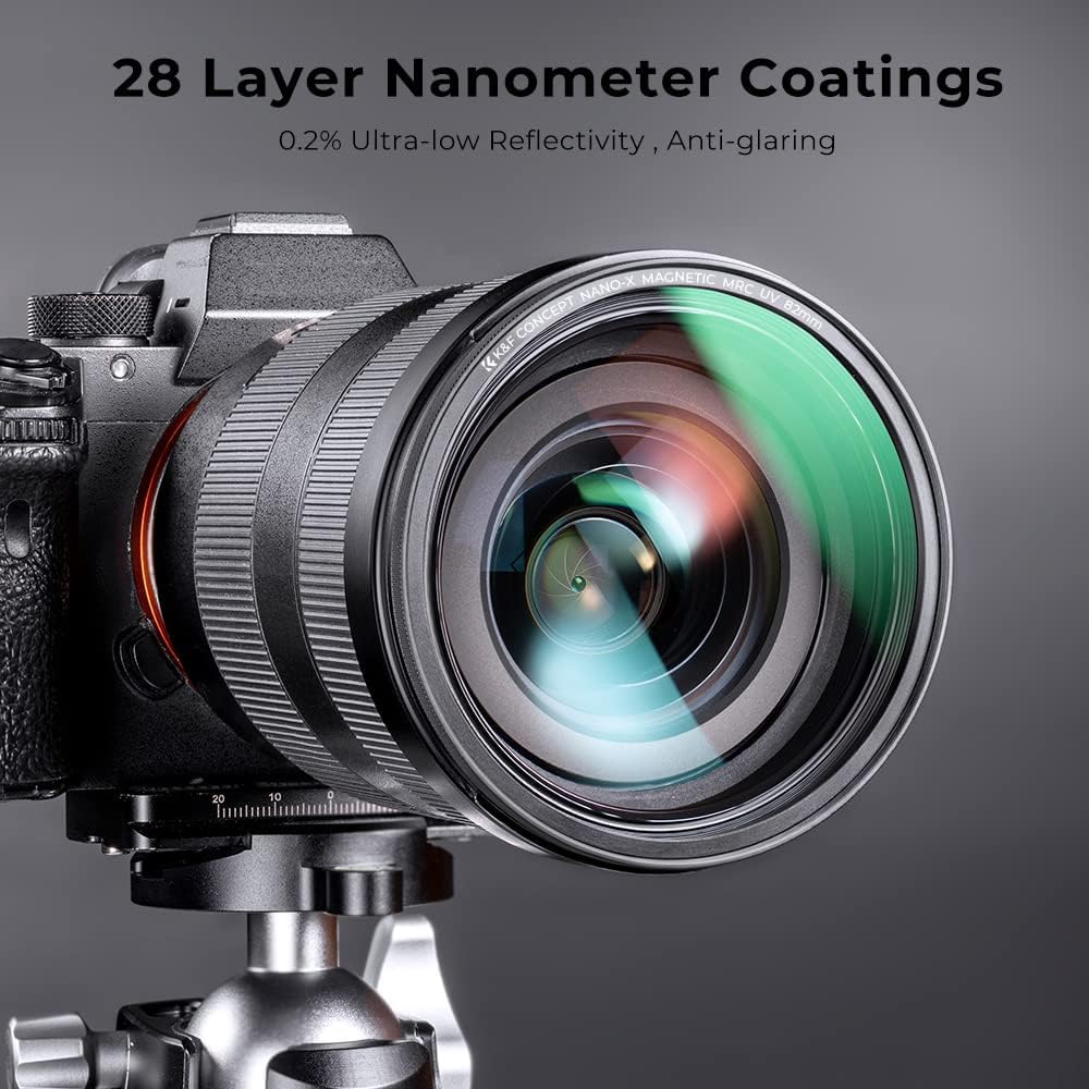 K&F CONCEPT 67mm Magnetic Filter Set System Quick Swap System V1 | MCUV+CPL+ND1000 mit Objektivadapter und Filtertasche,Optisches Glas,Nano-Beschichtung,Nano-Xcel,FU701