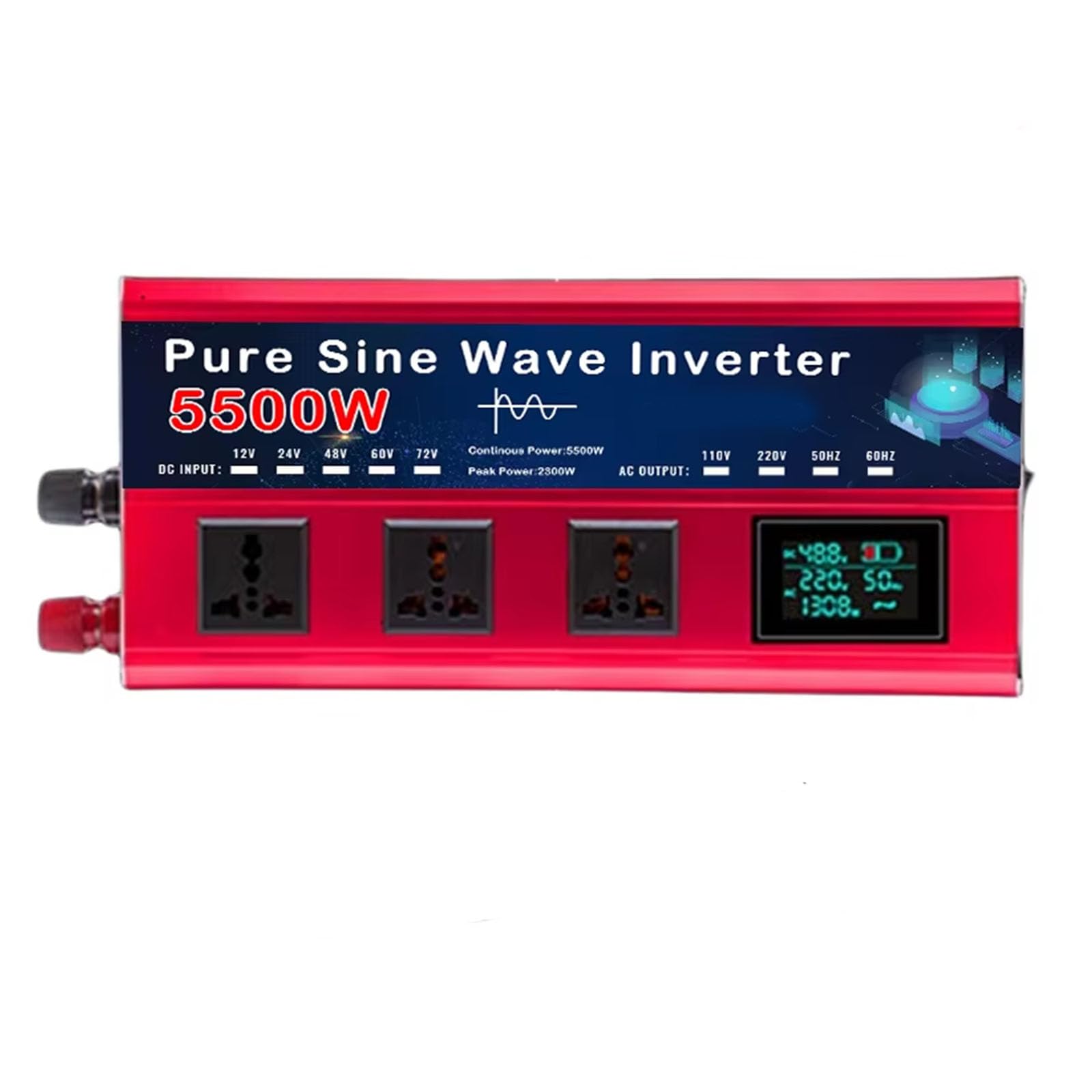 Onduleur pure sinus 12V 24V vers 220V 5500W pour batterie solaire et électricité autonome