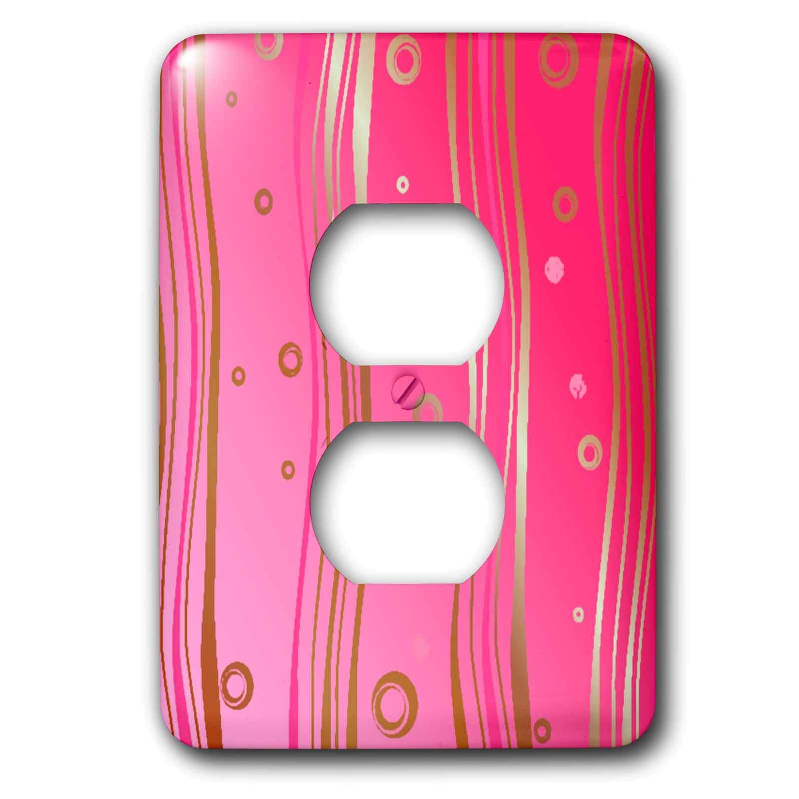 2 prises de prise 3D Rose lsp_23465_6 Golden Waves on Pink plaque murale