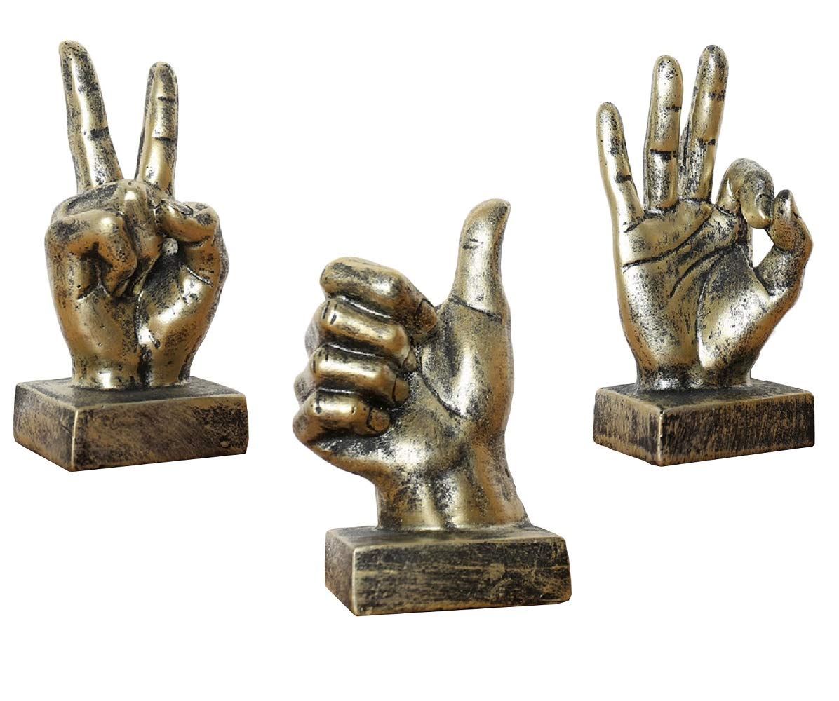Graffiti Fingerstatuen | Bunte Harz-Handskulpturen Für Wohnzimmer - Friedenszeichen & Cool Gesten