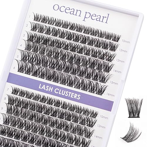 Cluster Lashes 144 Clusters Individual Lashes DIY Lash Extensions 10-16mm Length Reusable Soft Natural False Eyelashes Super Thin Band Wide Stem Eyelash Extensions for Makeup at Home - OP01