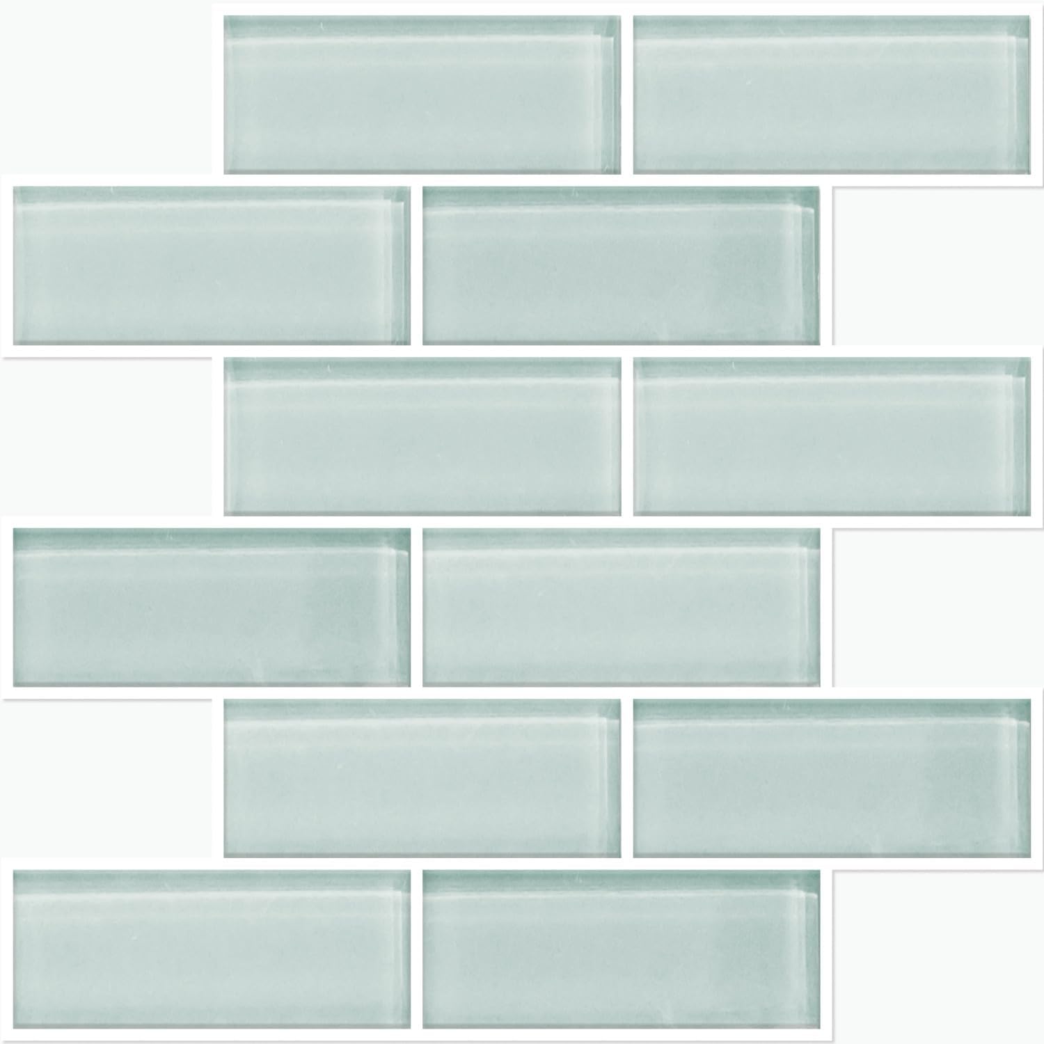 RoomMates TIL4964FLT Aqua Seaglass Subway Peel and Stick Sticktile, Blue
