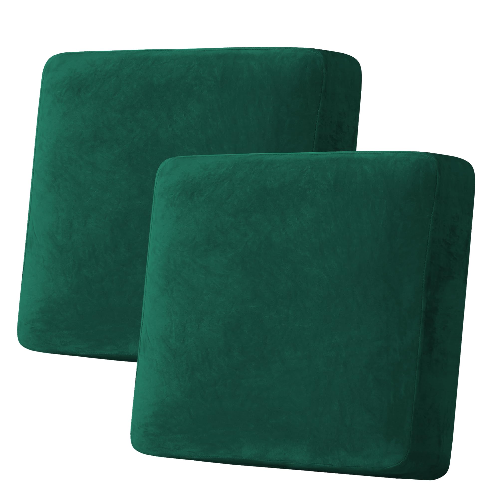 H.VERSAILTEX Velvet Stretch Couch Cushion Cover Plush Cushion Slipcover Cushion Furniture Protector Seat Cushion Sofa Cover (2 Piece Large Sofa Cushion Covers, Vintage Green) โ image 1