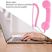 Vista 2 de Teléfono Retro Auricular Receptor de Teléfono, Receptor de Teléfono Celular Multifunción a Prueba de Radiación con Enchufe de Sonido de 0.138 in