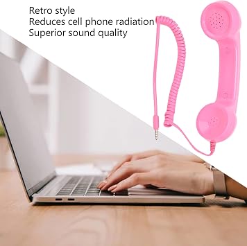 Retro 3.5mm Telephone Handset, Cell Phone Handset Mic, Microphone Handset for Mobile Phone, Cell Phone Receiver Mini Handheld Receiver Cell Phone for Mobile Phones Computers