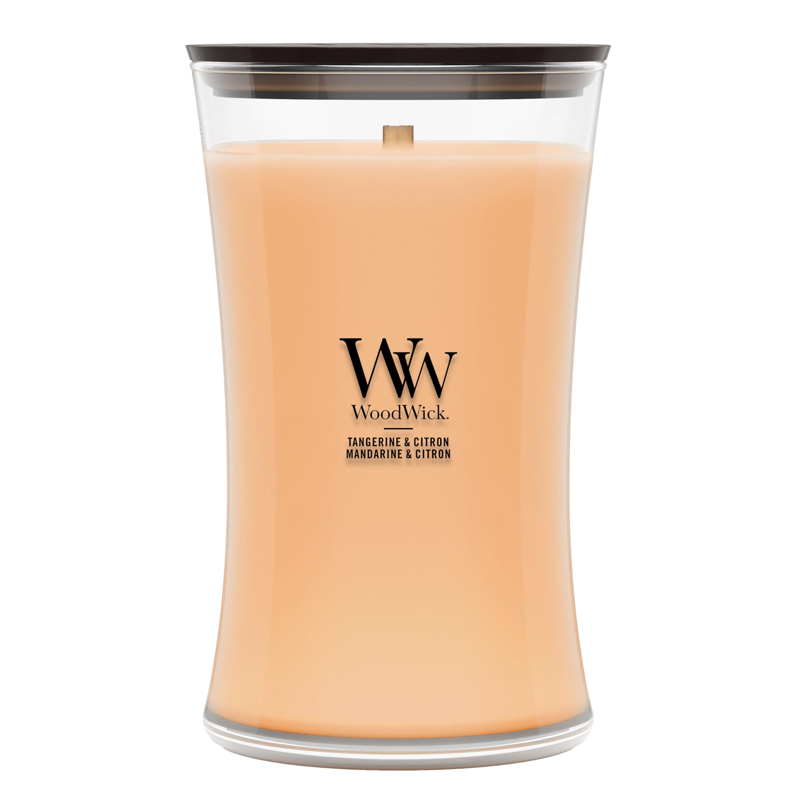 WoodWick Bougie parfumée | Grande bougie sablier | Mandarine & citron | Cadeaux parfaits pour femmes