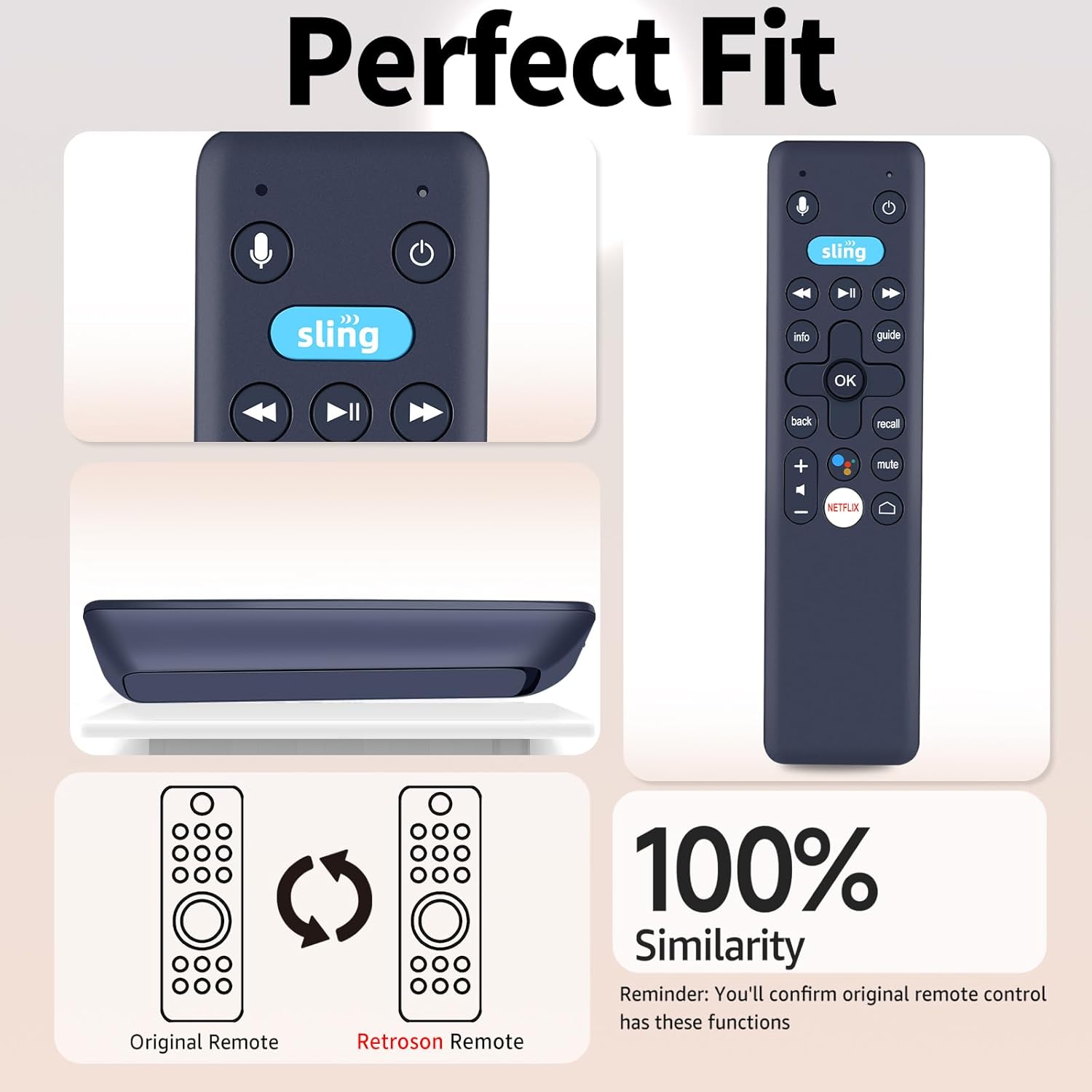 交換用音声リモコン Sling AIRTVMINI AirTV Mini AirTV 2 AirTV Anywher対応 Googl
