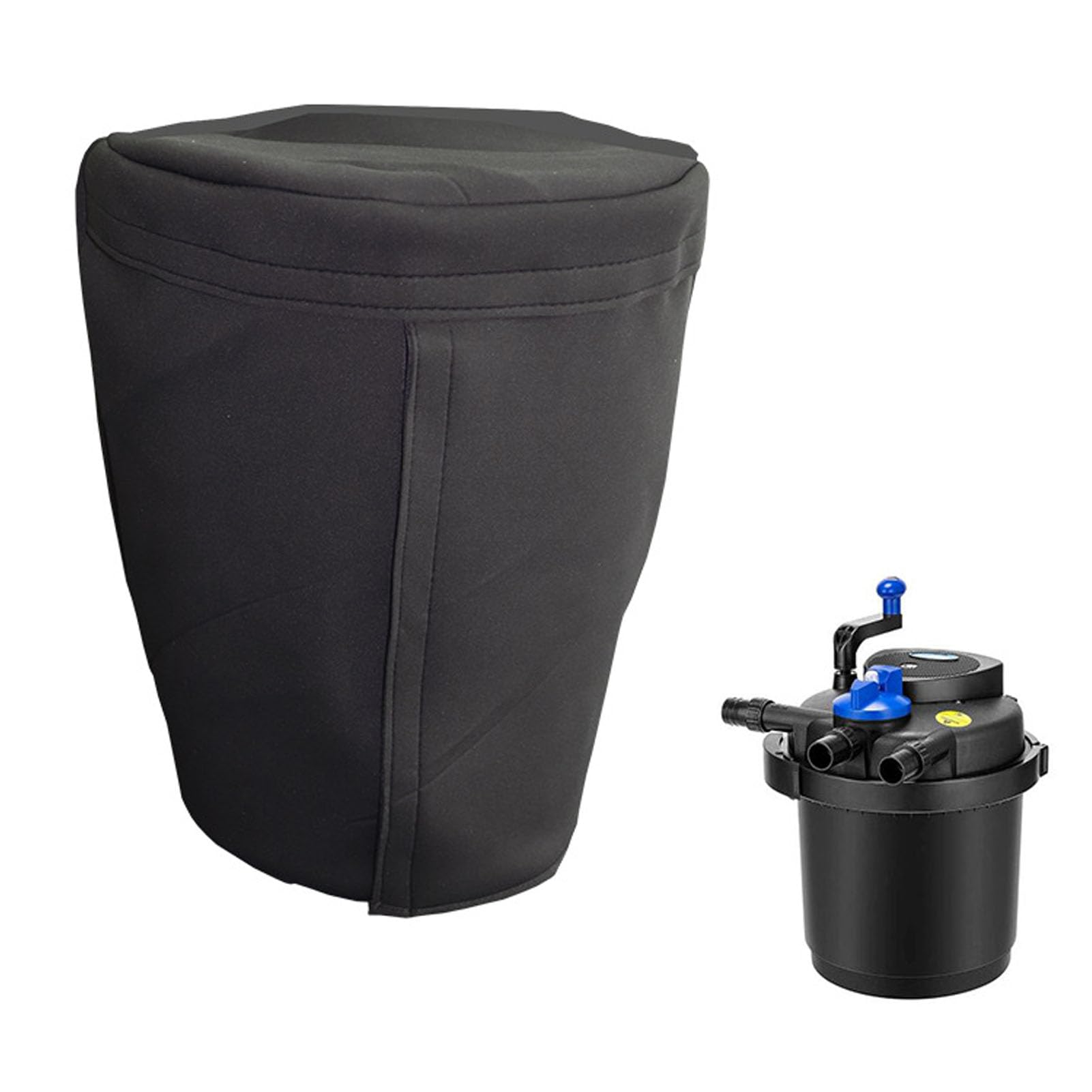 Luqeeg Neoprene Pond Filter Cover, Pressurized Design, Protect from High Temperature and Sunlight, Insulated Filter Cover for Outdoor Garden Pool Accessory, Easy Installation