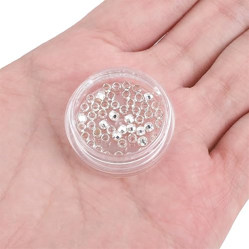 Miniatura 5 de Láser plateado redondo espaciador granos 0.118x0.118 in 50pcs para la fabricación de joyas hallazgos no se deslustra