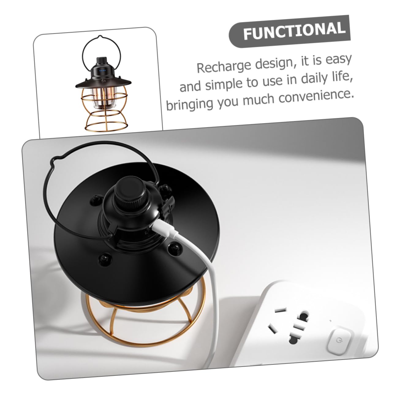 Ładowanie świateł kempingowych Wisząca lampa kempingowa LED z akumulatorem, 18,3 x 14 cm
