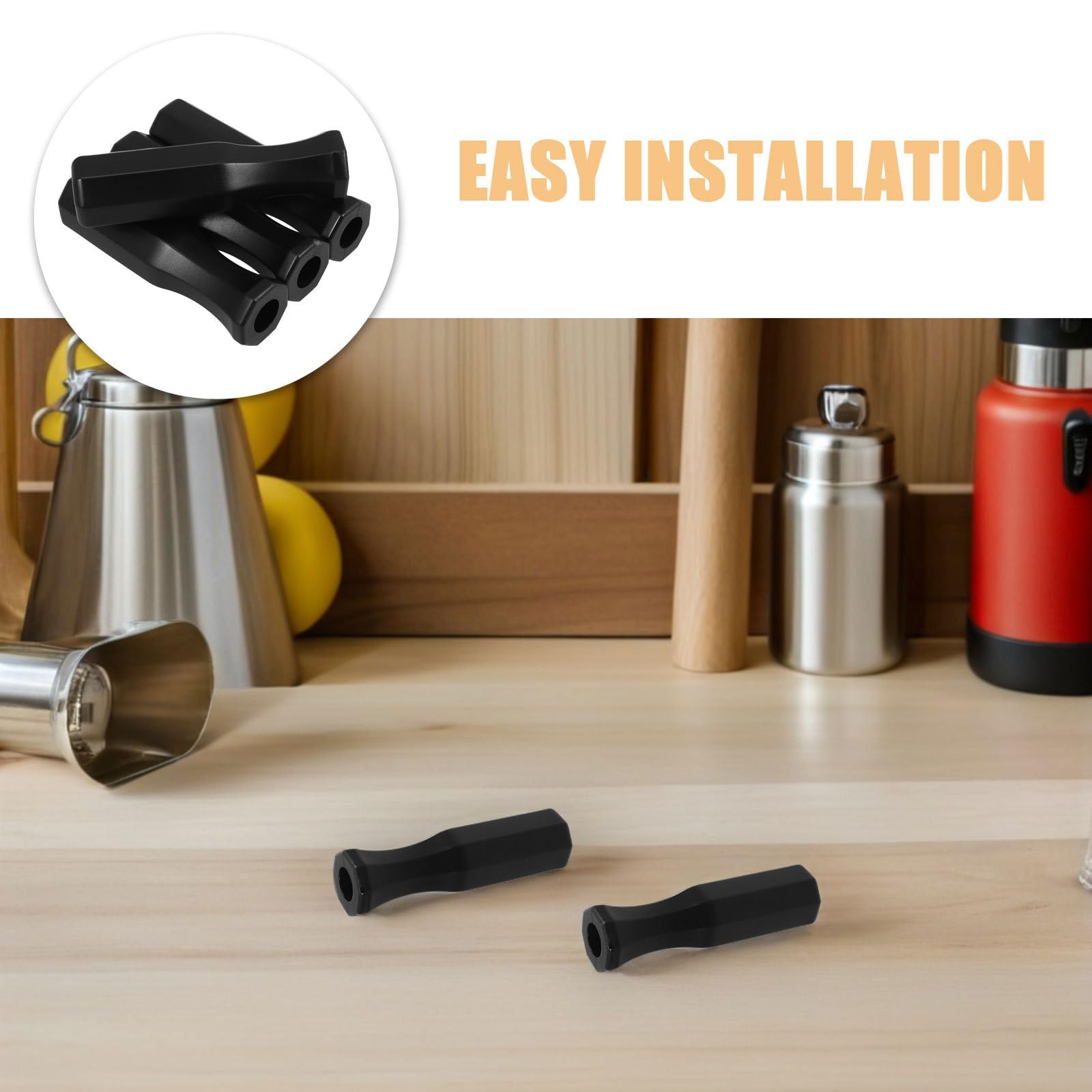 Toddmomy 12 Piezas de empuñaduras de futbolín: empuñaduras Negras para futbolín - Empuñaduras de plástico de Repuesto para futbolines - Accesorios para Salas de Juegos