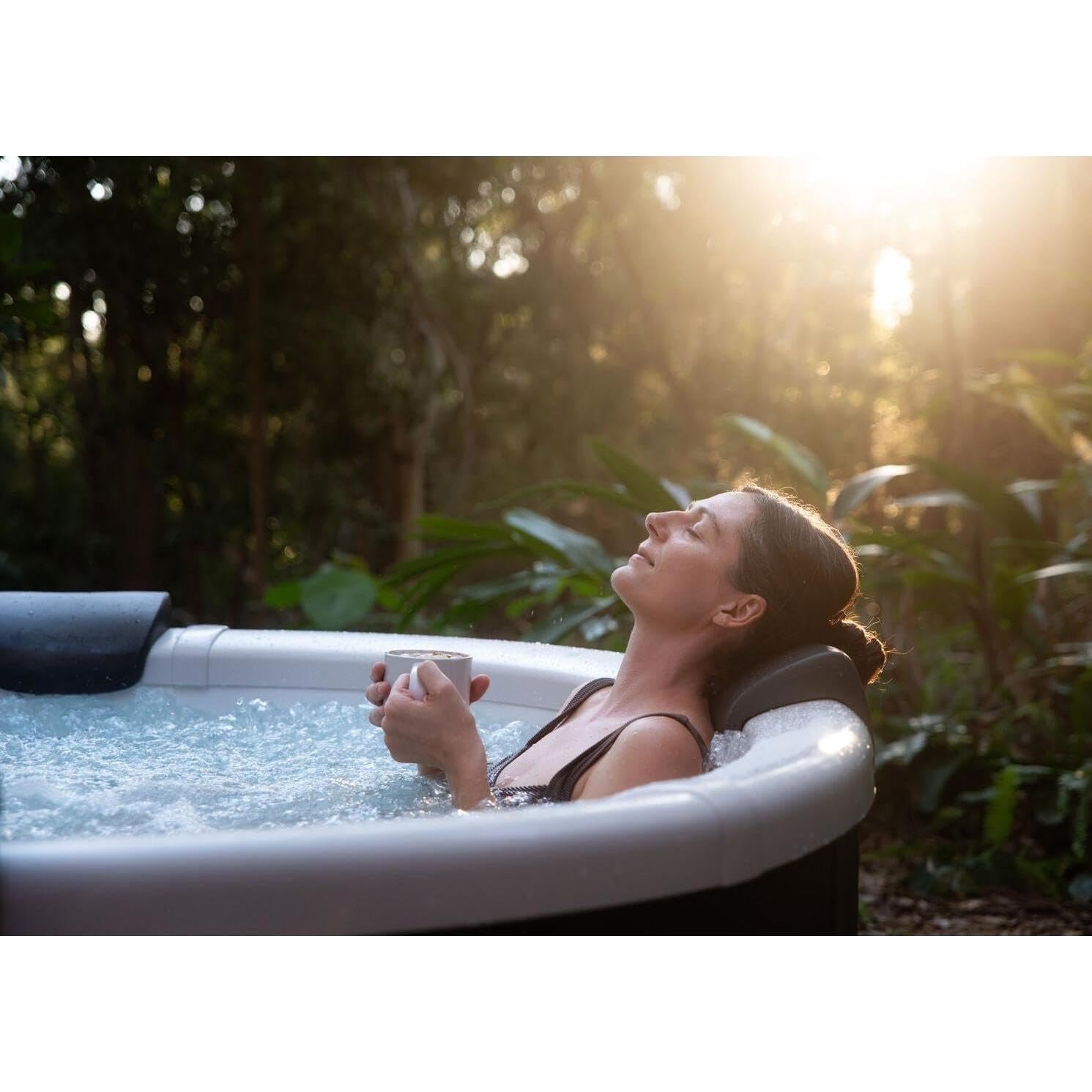 MSpa Denver SPA rígido Circular 4-6 Personas con Jets EcoPulse, Burbujas Air Jet, calefacción, LED, ozono y desinfección UVC+