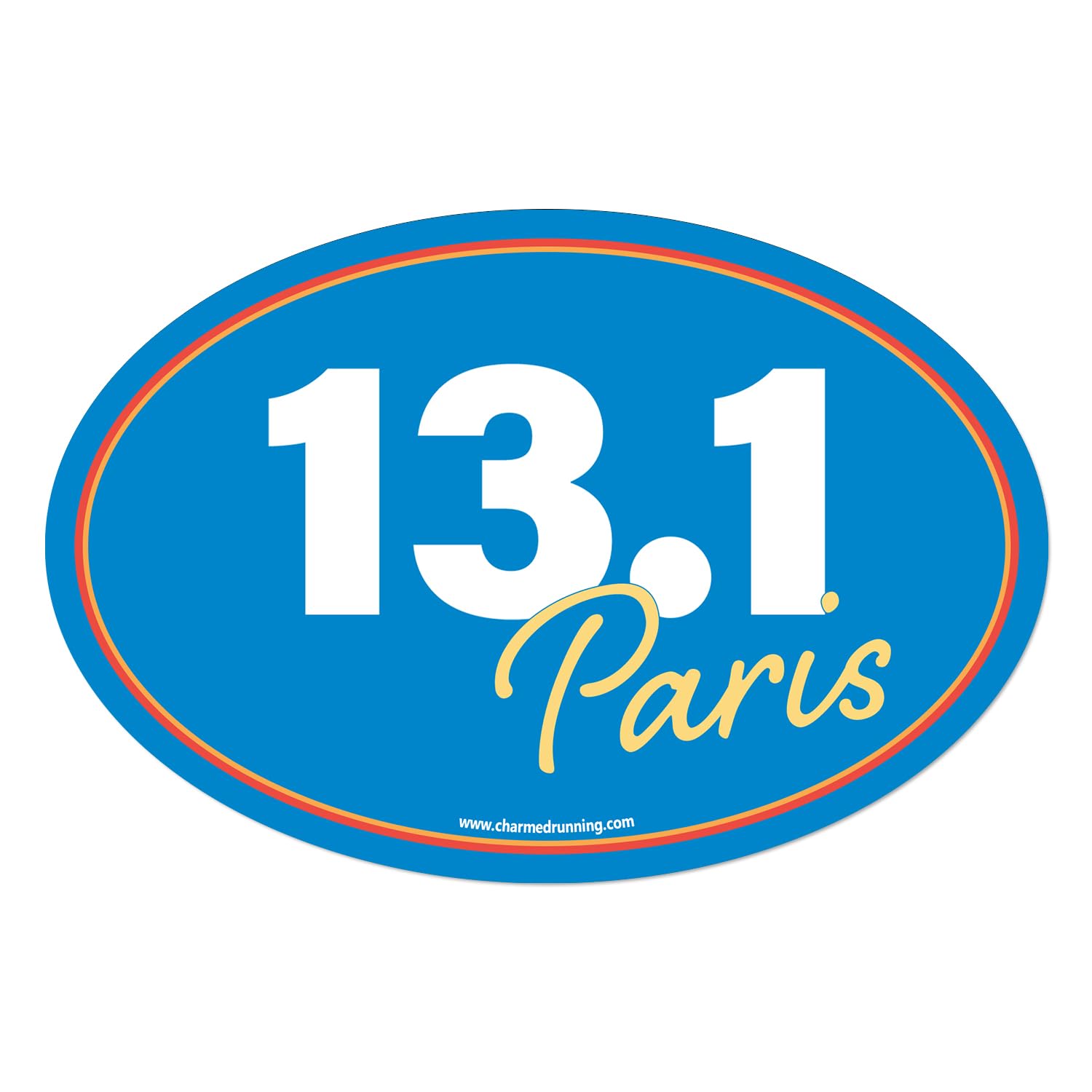 Brand Paris Half Marathon 13.1 Script Car Magnet