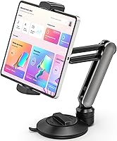 Vista 1 de Soporte para tablet para escritorio, soporte de tablero de tableta de altura ajustable con ventosa de 4 pulgadas para espejo de ventana de mesa