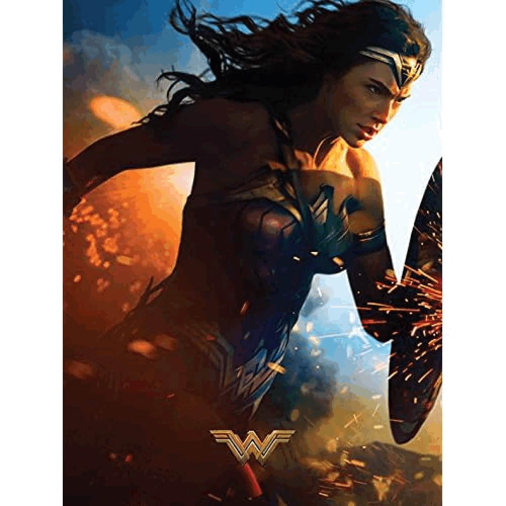 Pyramid International "Courage Wonder Woman Canvas Print, Multi-Colour, 60 x 80 x 1.3 cm