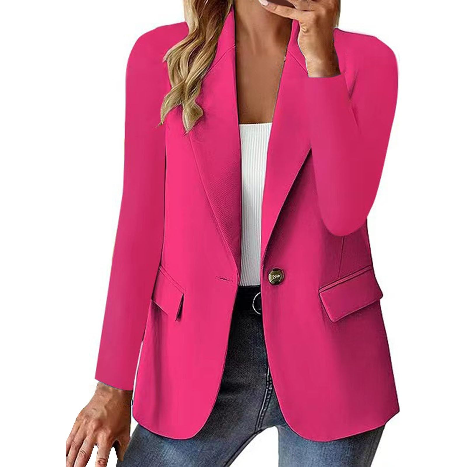 Blazers for Women 2025 Work Business Casual Outfits Long Sleeve Open Front Cardigan Work Suit Fall Fashion Blazer