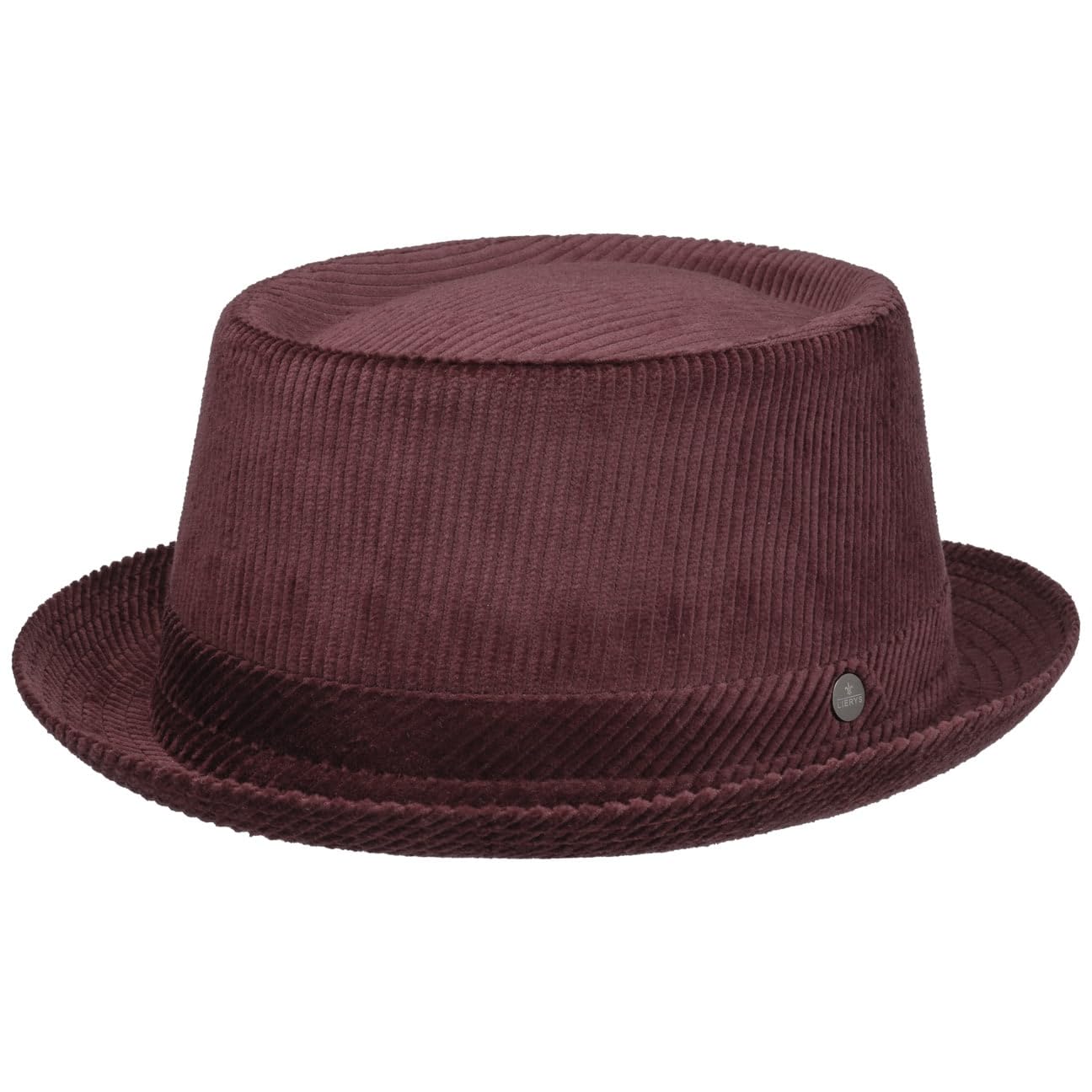Lierys Classic Corduroy Pork Pie Hat Made in Italy Men Autumn Winter Bordeaux