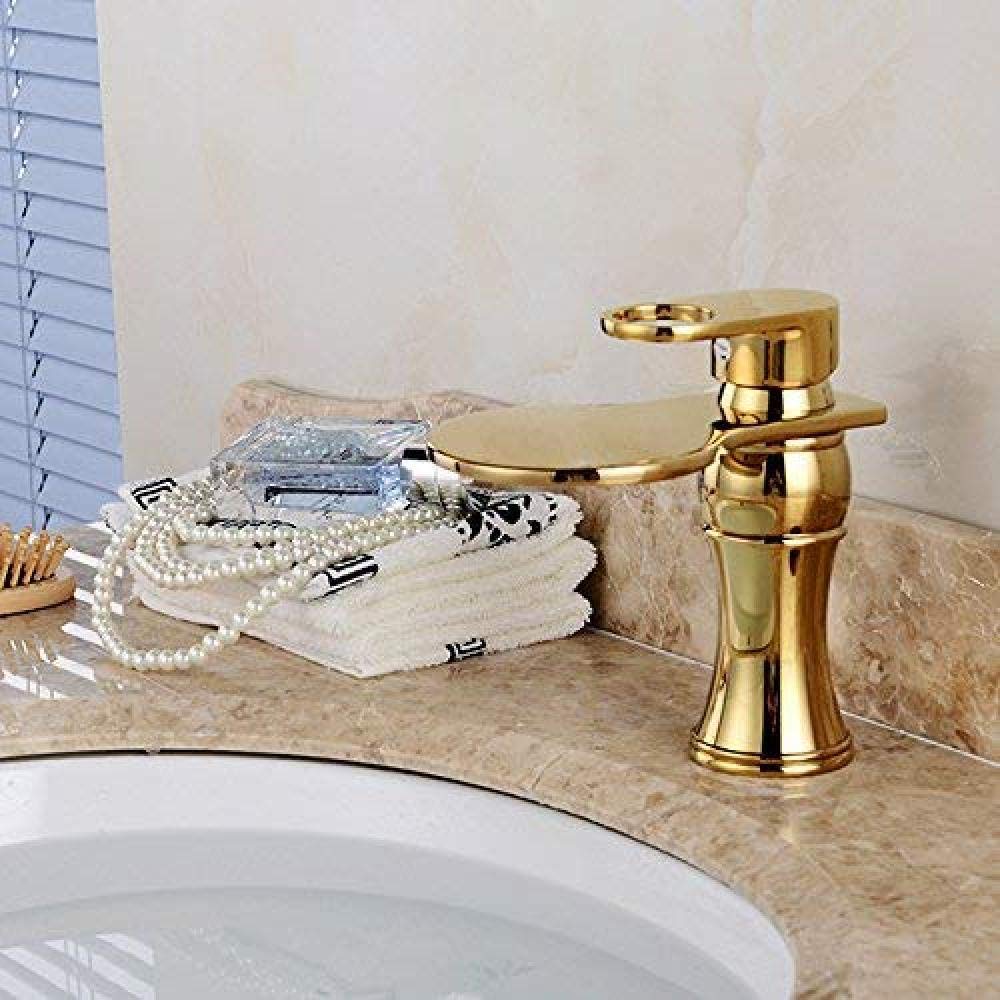 Grifo para Grifo sin Plomo Fregadero de Cocina Lavabo Art Stone 11031 Opera una Variedad de grifos para Fregadero de Cocina Instalación de baño y Cocina grifos para Lavabo Baño Plomería Oro/